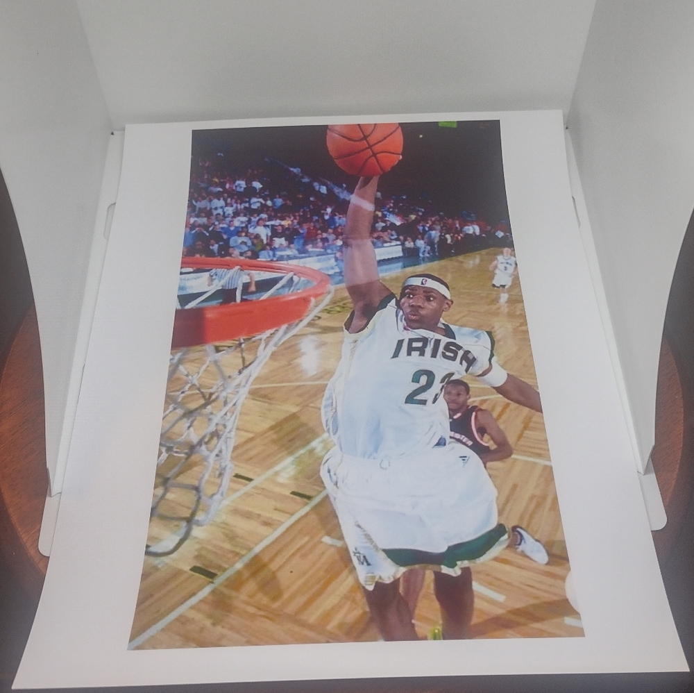 NEW!💯 LEBRON JAMES HIGH SCHOOL SENIOR YEAR IRISH🍀ULTRA GLOSSY 8.5x11 POSTER!🔥